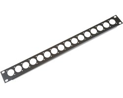 Penn Elcom R1269/1Uk/16 frontplaat, 16 gaten Neutrik D, 1 HE, staal