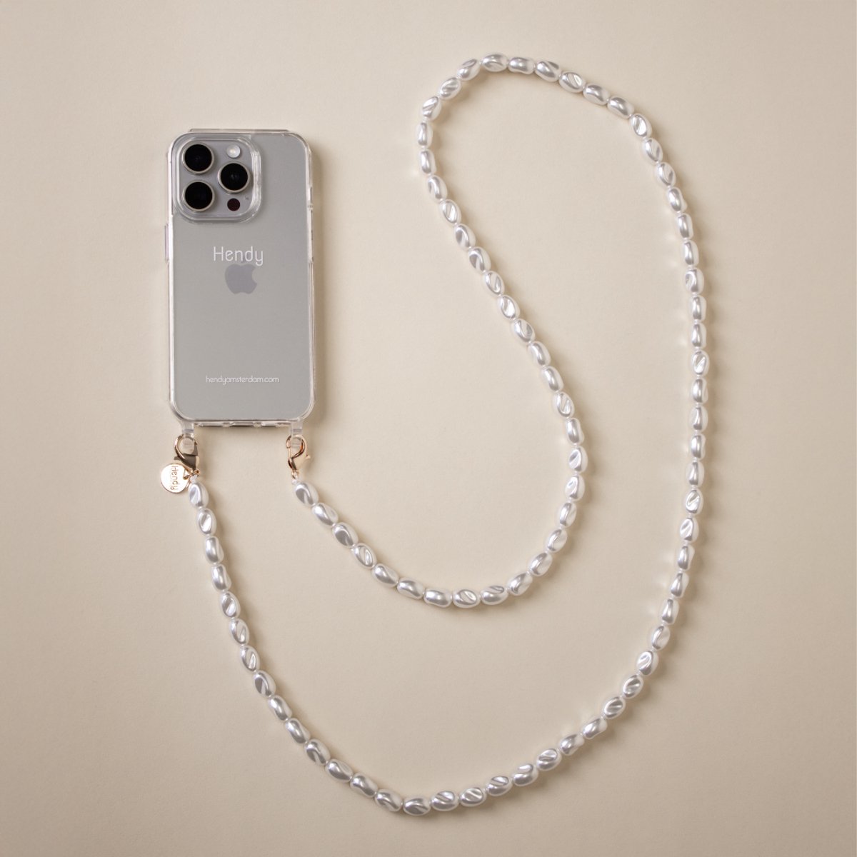 Hendy telefoonhoesje met koord - Pearl Long Telefoonketting - iPhone 16 Pro Max