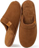 Pantoffels Heren - Sloffen - Maat 40/41 - Chestnut - Corduroy - Anti-slip - Comfeet