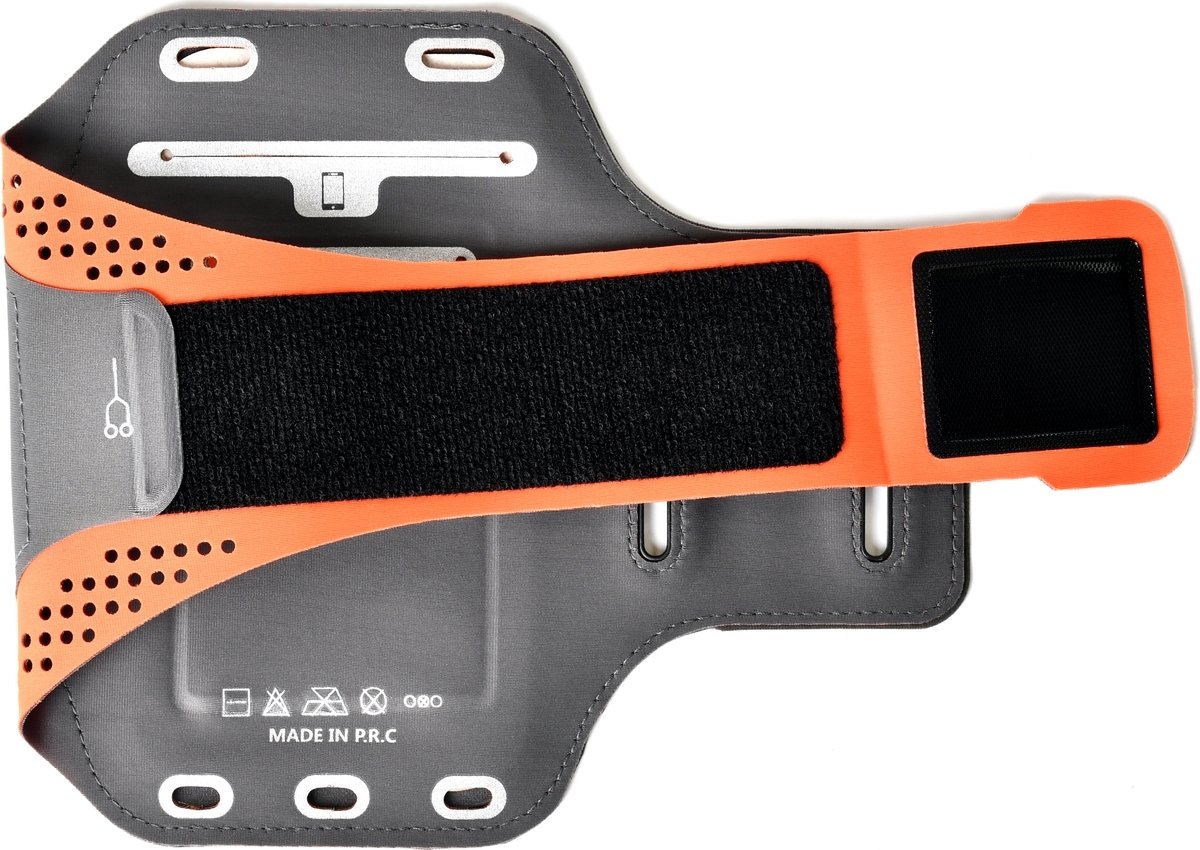 Mobigear Telefoonhoesje geschikt voor Telefoonhouder Hardlopen Apple iPhone 16e Sport Hoesje Neopreen | Mobigear Easy Fit Sportarmband - Oranje
