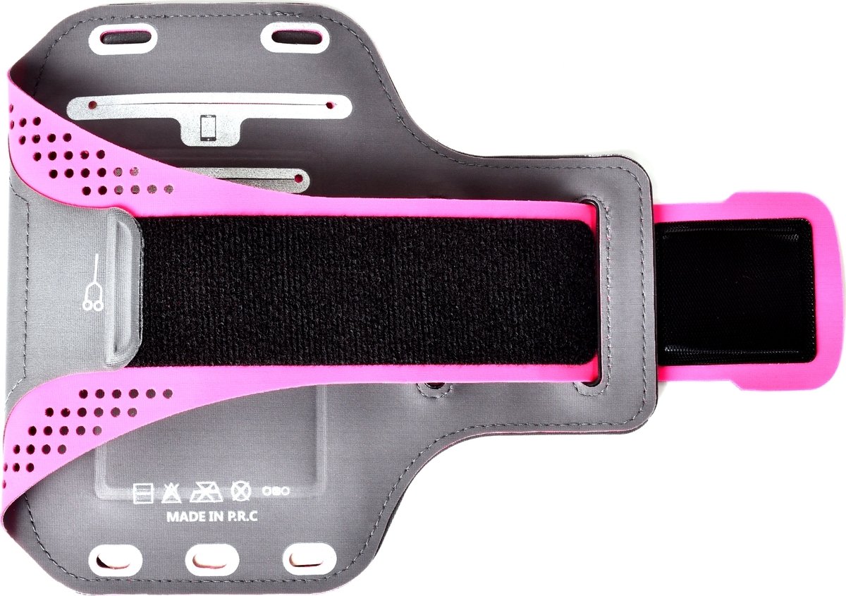 Mobigear Telefoonhoesje geschikt voor Telefoonhouder Hardlopen Apple iPhone 16e Sport Hoesje Neopreen | Mobigear Easy Fit Sportarmband - Roze
