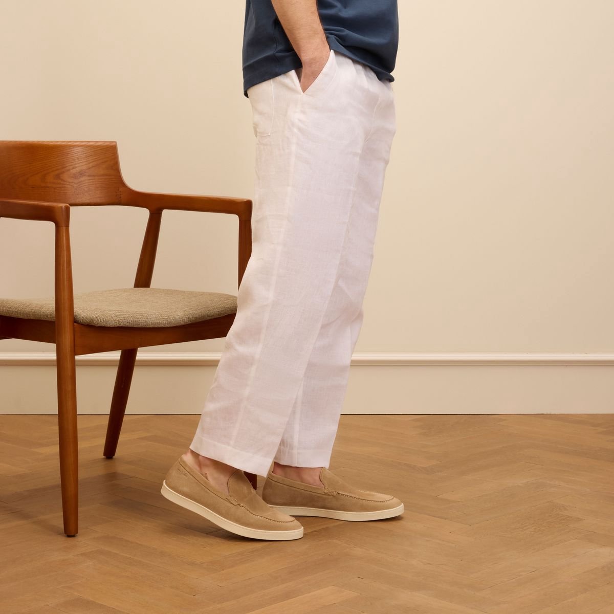 Van Lier - Heren - Beige Lugano suède loafers - Maat 40