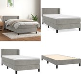 vidaXL Boxspring avec matelas Velours Gris clair 90x200 cm - Boxspring - Sommiers - Lit - Meubles de couchage