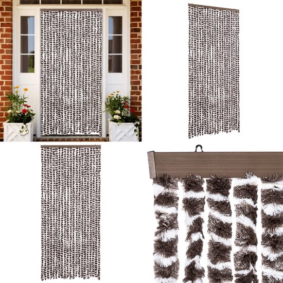 Gluwoer Aluminium Kettinggordijn 90 x 200 cm Metalen deur Vliegenhor Insectenbestrijdingsgordijn voor Deuropeningen (Zwart