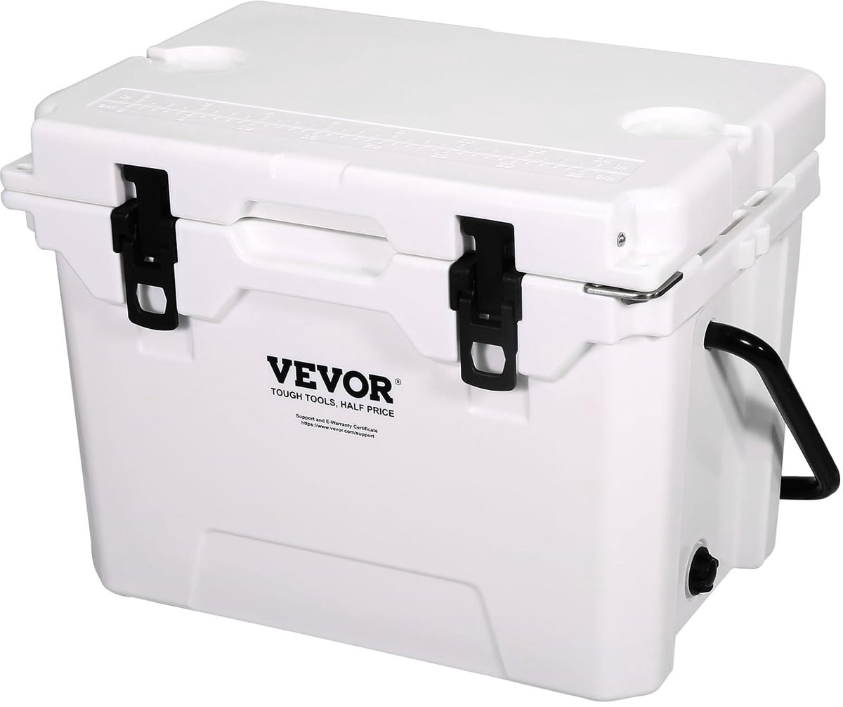 passieve koelbox ijsbox 27,53 L, geïsoleerde koelbox camping thermische box 20-25 blikjes, camping box koelkast met flesopener, isolatiekoelbox draagbaar, ijskistkoeler multifunctioneel