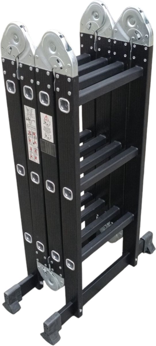 SCT - Ladder - 4x3 Multi Vouwladder - telescoopladder - Zwart – foto 8