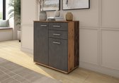 Promeubels - Dressoir Manchester 2 - Old wood / Antraciet - 71cm - Commode - Opbergkast