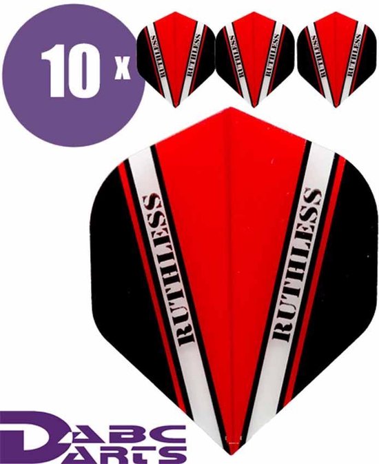 ABC Darts - Dart Flights - Ruthless Vision V Rood - 10 sets (30 stuks) van ABC Darts — afbeelding 4