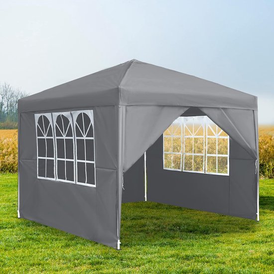 Paviljoen, 3 x 3 m, waterdicht, pop-upvouwtent (2x2m Zwart zonder Zijpanelen, 2x2m zonder Zijpanelen Paviljoen, 3 x 3 m, waterdicht, pop-upvouwtent (2x2m Zwart zonder Zijpanelen, 2x2m zonder Zijpanelen