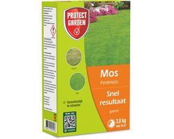 Protect Garden Fertimoss, 2,8 kg - Mos Bestrijdingsmiddel in Gazon - Strooikorrels - Gemakkelijk te Strooien - Snel Resultaat - Voldoende voor 35 m²