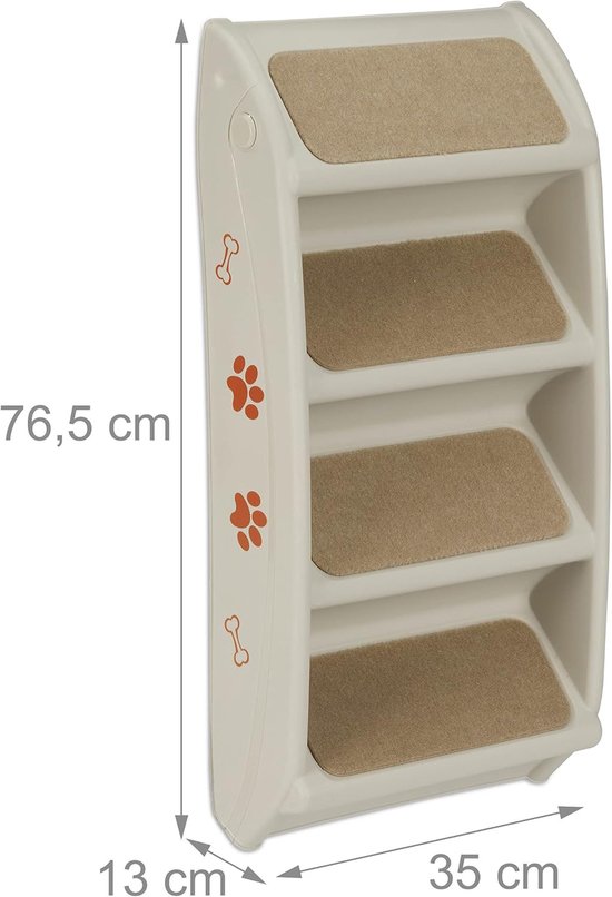 Hondentrap 740x430x500 mm, 4-treden huisdierentrap, opvouwbare