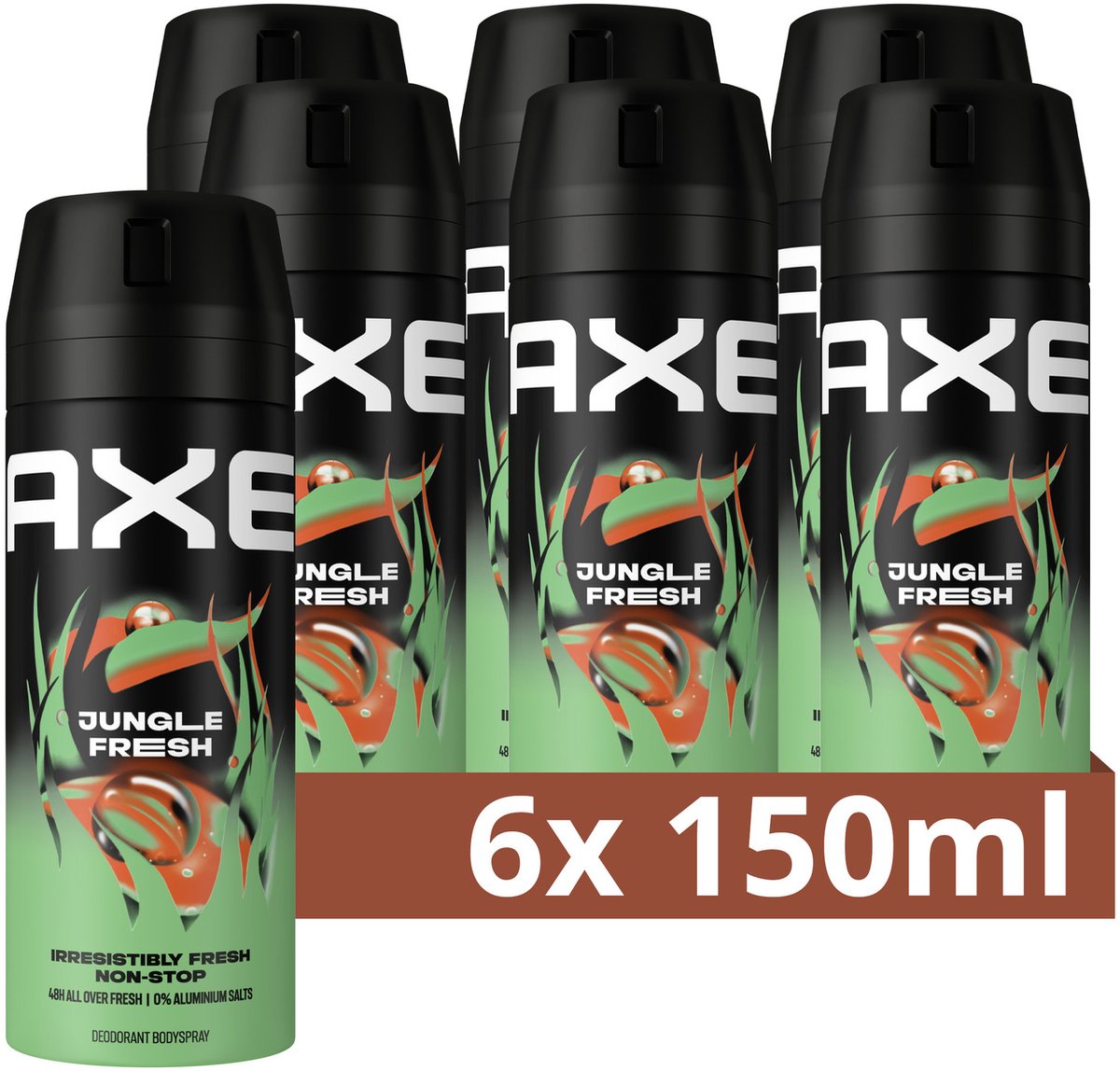 Goedkoopste AXE Deodorant Bodyspray - Jungle Fresh - 6 x 150 ml - Voordeelverpakking