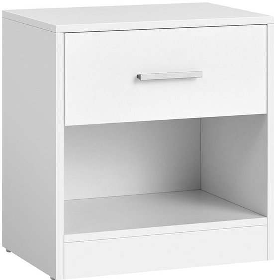 Rollend nachtkastje opbergkast organizer met 2 laden en wielen, klein houten nachtkastje, moderne bijzettafel met slot voor slaapkamer woonkamer kantoor (kleur: wit, maat: 30 x 39 x 60 cm