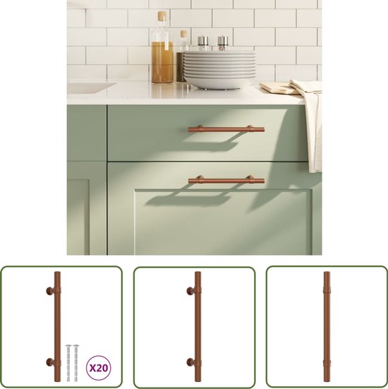 vidaXL Handvatten 20 st 160 mm roestvrij staal zwart, handgreep voor kast, deurgreep, meubelgreep, handgreep, hand vat, deur handgreep, kastgreep