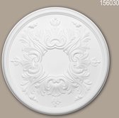 Rosace 156030 Profhome Élement décorative Élement pour plafond style Rococo-Baroque blanc Ø 39,5 cm