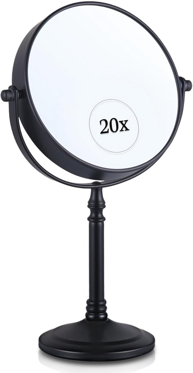 20x Vergrote Dubbelzijdige Make-up Spiegel met Standaard - Handige Cosmetische Spiegel voor Thuis en Op Reis