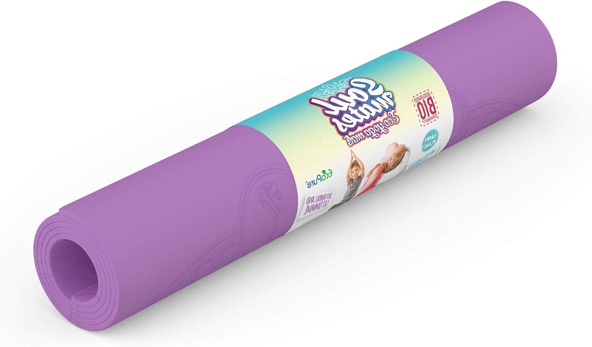 Yogamat - milieuvriendelijk - geschikt voor kinderen en jongeren - paars
