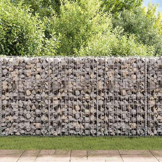 Gabion panier en maille The Living Store - 120 x 30 x 50 cm - Argent - Solide et durable