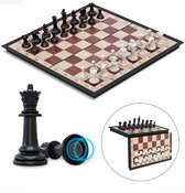 Bol.com Woodley Magnetisch Schaakbord - Schaakspel met schaakstukken - Schaakset - Schaken - Inklapbaar - Makkelijk mee te nemen aanbieding