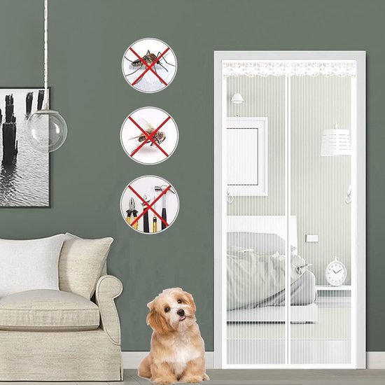 Magnetische netdeur, gordijn van mesh, 100 x 210 cm