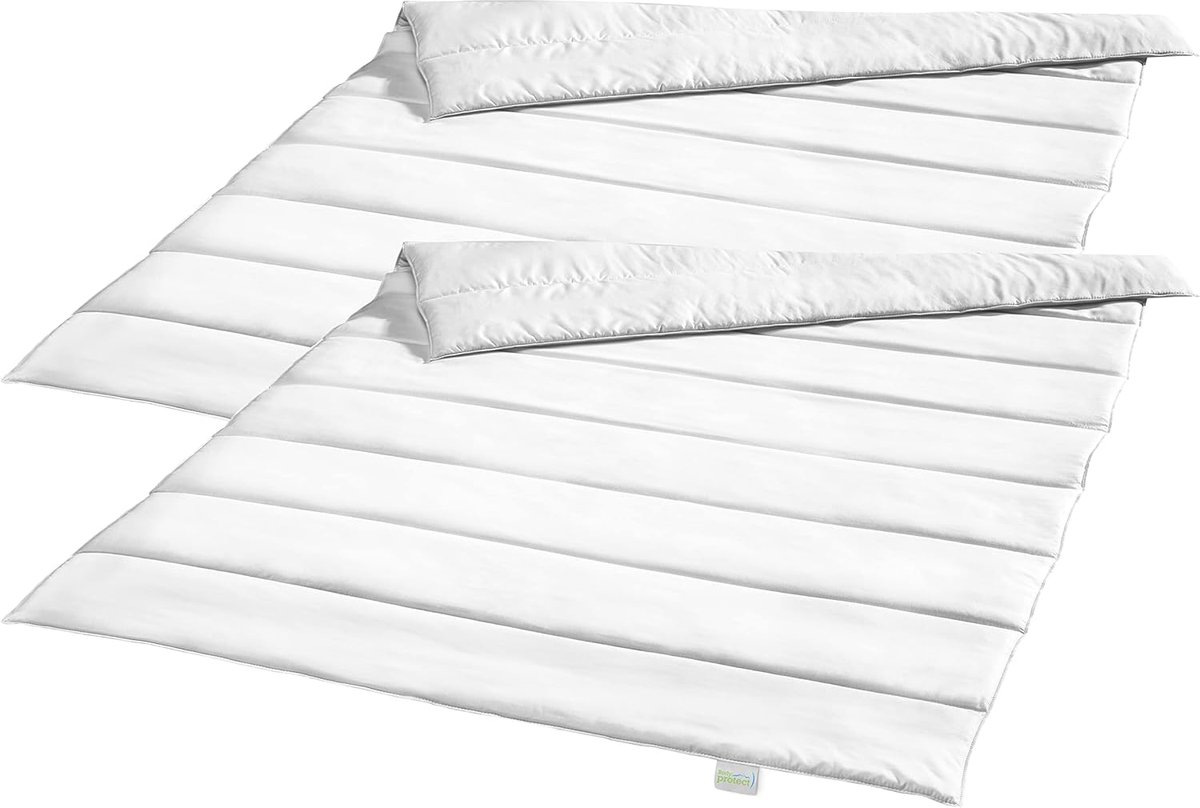 Bodyprotect ECOLine set van 2 dekbedden 155 x 220 cm, medium all-season dekbedden, beddengoed van 100% microvezel, wasbaar, geschikt voor mensen met een allergie, dekbed, wit