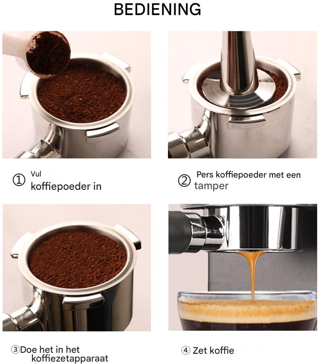 51mm Bottomless Portafilter 3 Ears, Davonpha Professional Espresso Portafilter 51mm compatible with De-longhi EC680, EC685 & EC885 Espresso Machine, Stainless Steel Basket and Black Rosewood Handle