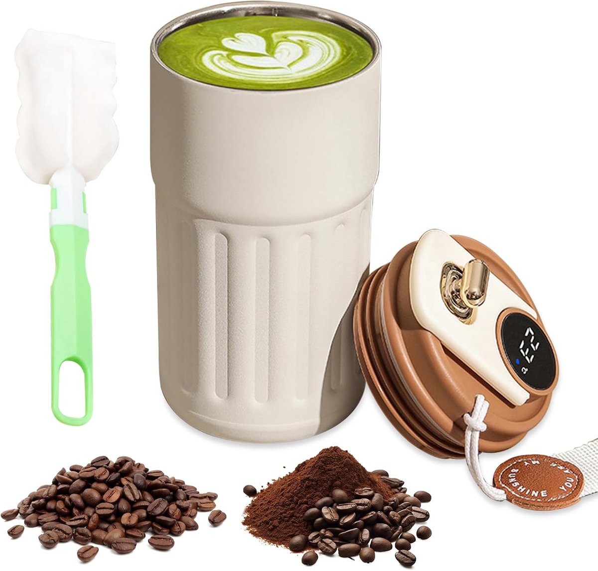 Geïsoleerde koffiemok met led-temperatuurweergave – 450 ml thermosbeker voor warme en koude dranken