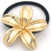 Luxe Haarelastiek | Goudkleurig | Bloem Design | Elastische Haarband | Haaraccessoires | Elegant & Duurzaam | 1 stuk
