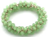 Luxe Haarelastiek | Groene Glaskralen | Elastisch & Duurzaam | Stijlvol Haaraccessoire | 1 stuk