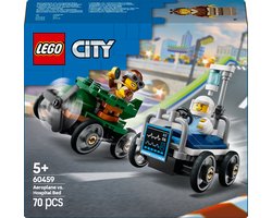 foto van LEGO City Raceautopakket: vliegtuig vs. ziekenhuisbed - 60459