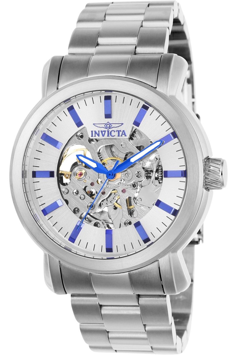 Invicta Vintage 22573 Heren Horloge - Waterdicht - Analoog - Automatisch Uurwerk - Roestvrij Staal met zilveren Wijzerplaat - 45mm