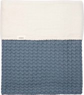 Koeka ledikantdeken cotton fleece wafel Amsterdam bluestone 100x150