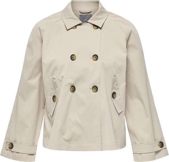 ONLY CARMAKOMA CARAPRIL LIFE SHORT TRENCHCOAT OTW NOOS Veste Femme - Oxford Tan