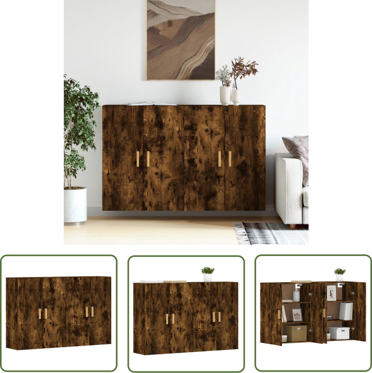 VidaXL Wandkast 69,5x34x90 cm bewerkt hout betongrijs