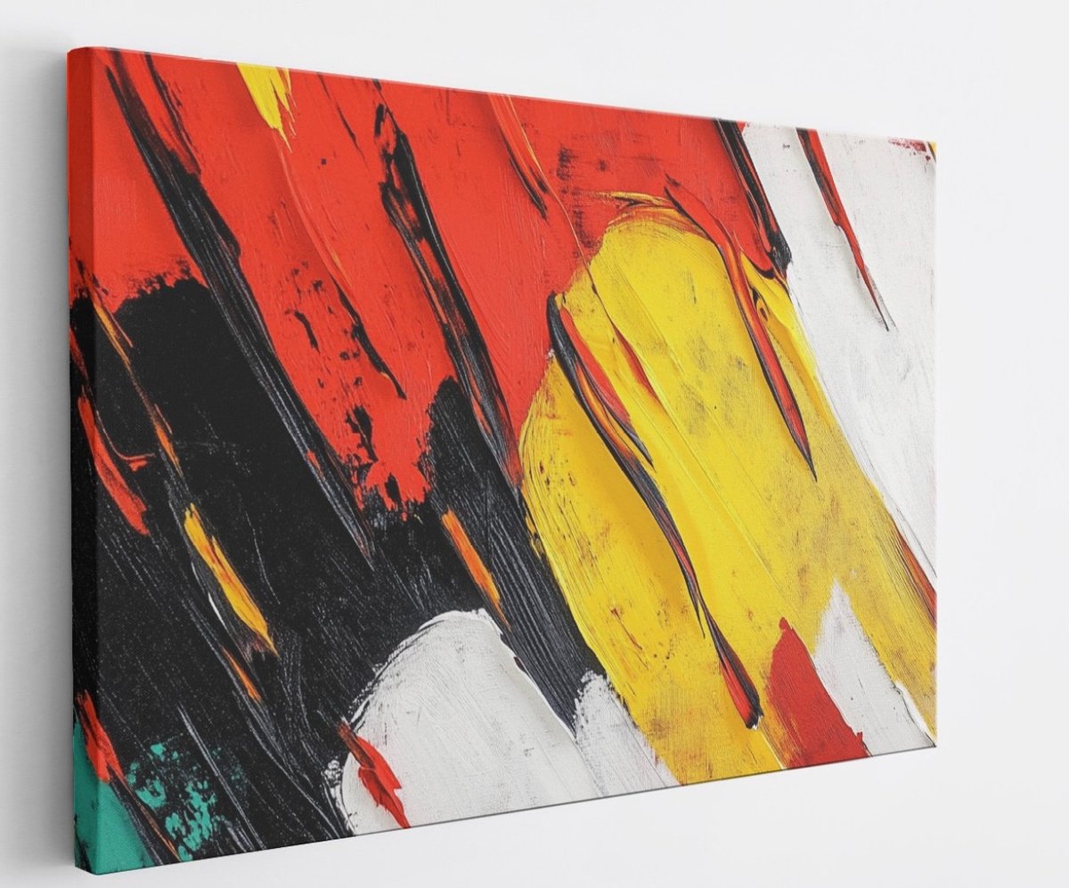 Saammp Canvas Schilderij - Grof - Kleurijk - Abstract - 60x40 - Foto op canvas - Wanddecoratie - Muurdecoratie Woonkamer - Slaapkamer decoratie - Canvas Print Multicolor