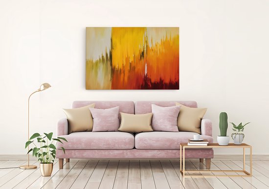 Saammp Canvas Schilderij - Vegen - Abstract - 45x30 - Foto op canvas - Wanddecoratie - Muurdecoratie Woonkamer - Slaapkamer decoratie - Canvas Print
