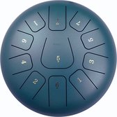 Tongue Drum Groot | 30cm | 11 tonen | Klankschaal | Lotus Drum | Meditatie | Yoga | Handpan | 3.2 kg | OceaanBlauw