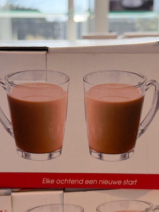 Stapelbare bekers koffie theekopjes, koffie theeglazen met handvat, ontbijtkoffie theekopjes, moderne stapelbare bekers met handvat (250cc/8.5oz) (2 Pcs