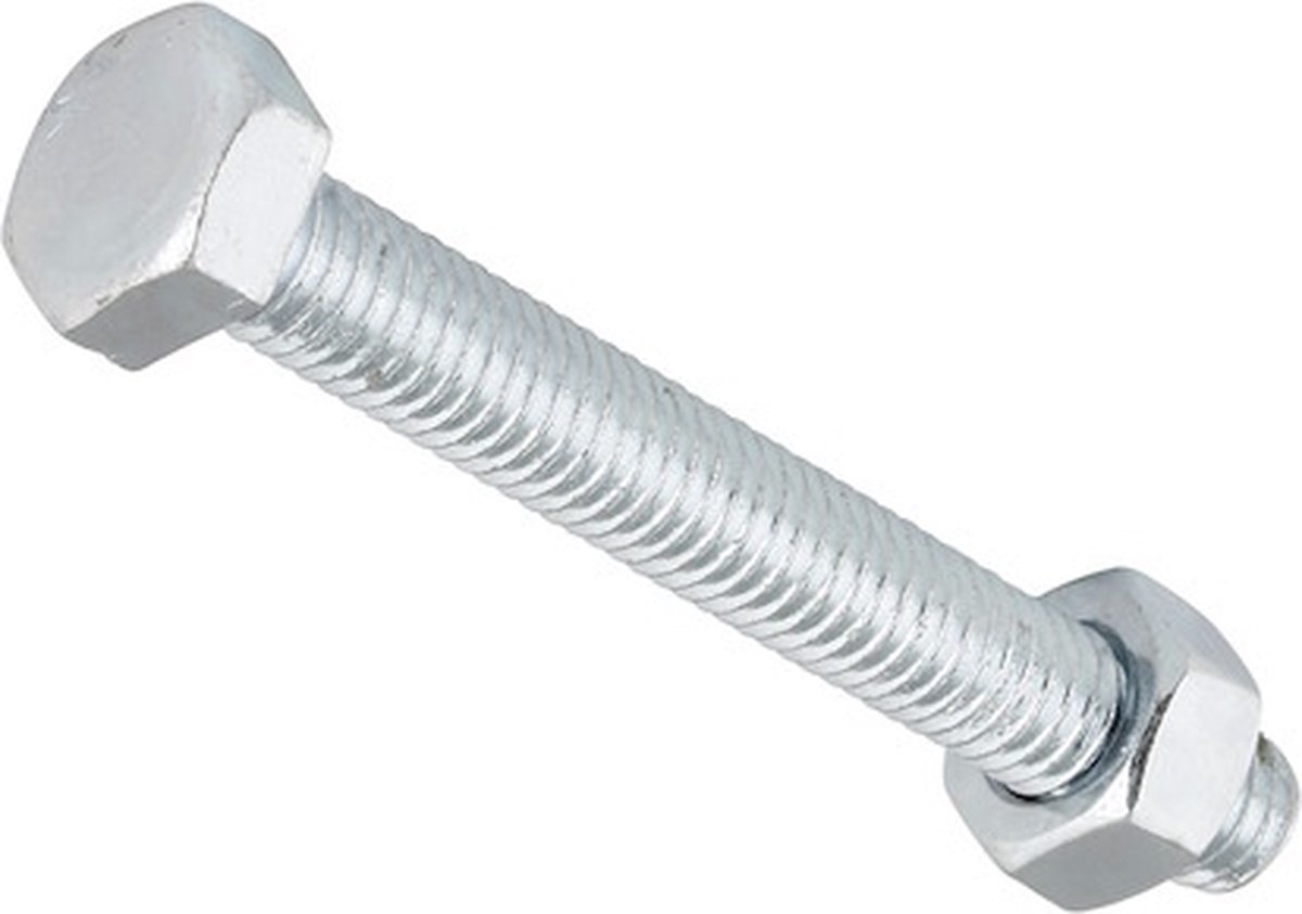 Zeskantbout of Tapbout met Moer verzinkt M 6 x 16 mm 75 stuks