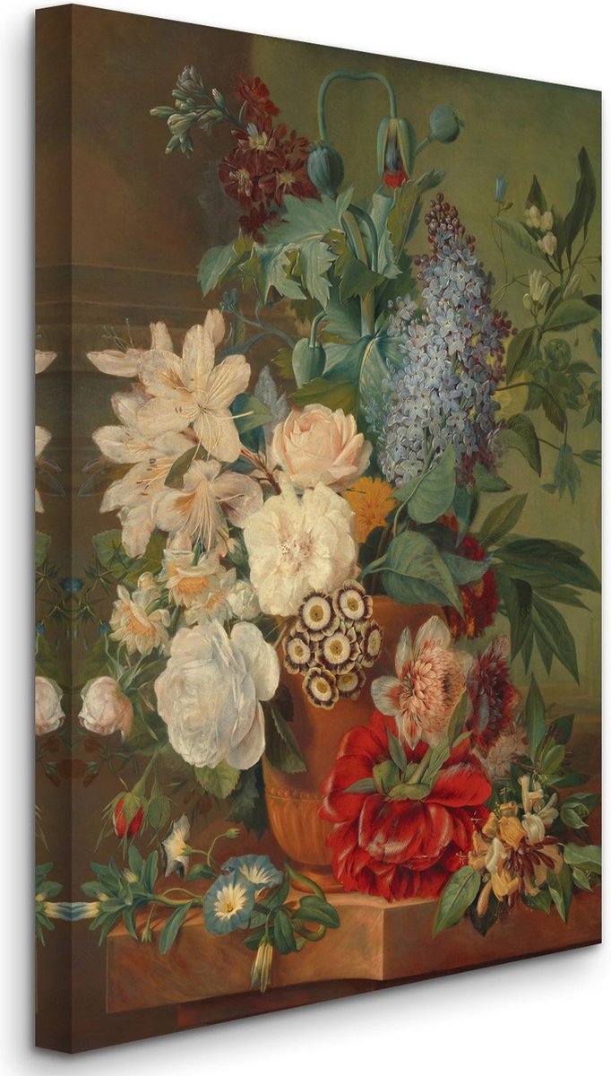 Albertus Jonas Brandt & Eelke Jelles Eelkema - Flowers in a Terra Cotta Vase - Bloemen in een terracotta vaas (1822) - 3:2
