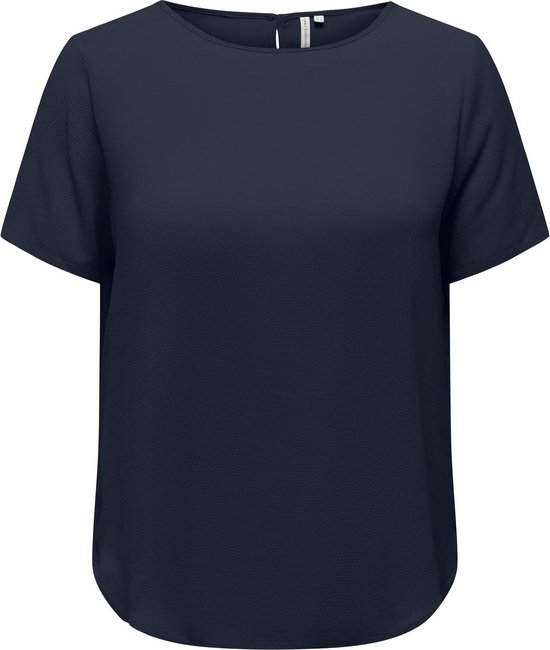 ONLY CARMAKOMA CARVICA LIFE SS TOP WVN NOOS Dames Top - Mood Indigo