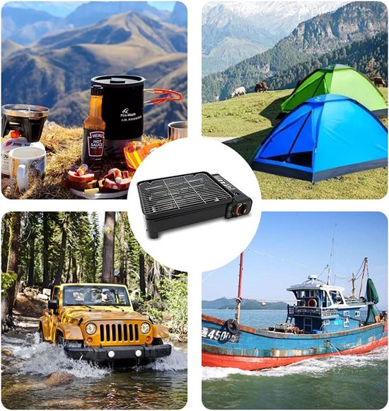 Borvat ® - Draagbare Gasfornuis - Camping Kookstel - Gas Stove Gasfornuis Kooktoestel Outdoor Op Reis 4 Gasflessen 680c20633265b2094103a336