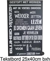 Tekstbord Wandbord Pensioen Gestopt met werken Wandbord Spreukbord Quotebord Cadeau Geschenk Verjaardag Spreuken Spreuk Quoteborden Wand Quote Bord Muur-Decoratie Hout Tekst Handgemaakt
