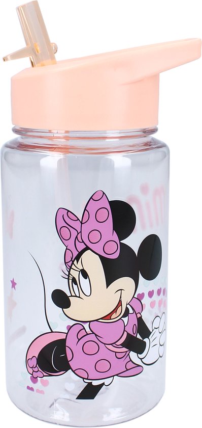 Bouteille à boire Minnie Mouse Drink Up - Rose - 450 ml - Gobelet d'école