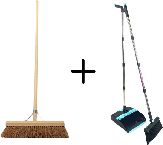 Balai En Coco Synx Tools 40 Cm Pour Intérieur Avec Manche 150 Cm - Parfait Pour Sols Délicats