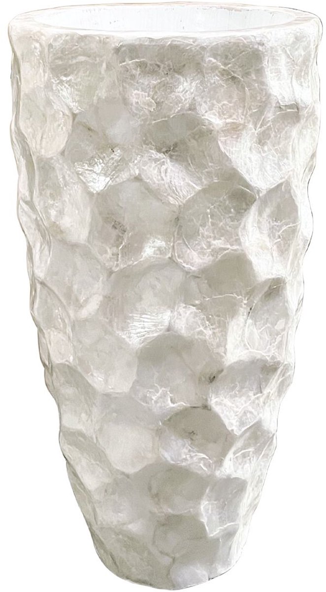 Deco-Trendz Luxe Schelpenvaas - Wit - Moderne Elegantie - 60cm