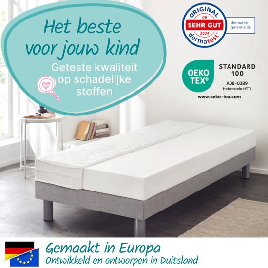 BMM Kindermatras Razze, 90 x 190 cm, hardheid H2, koudschuimmatras, Oeko-Tex gecertificeerd, jeugdmatras voor alle bedden/matrassen, geproduceerd in Duitsland BMM Kindermatras Razze, 90 x 190 cm, hardheid H2, koudschuimmatras, Oeko-Tex gecertificeerd, jeugdmatras voor alle bedden/matrassen, geproduceerd in Duitsland