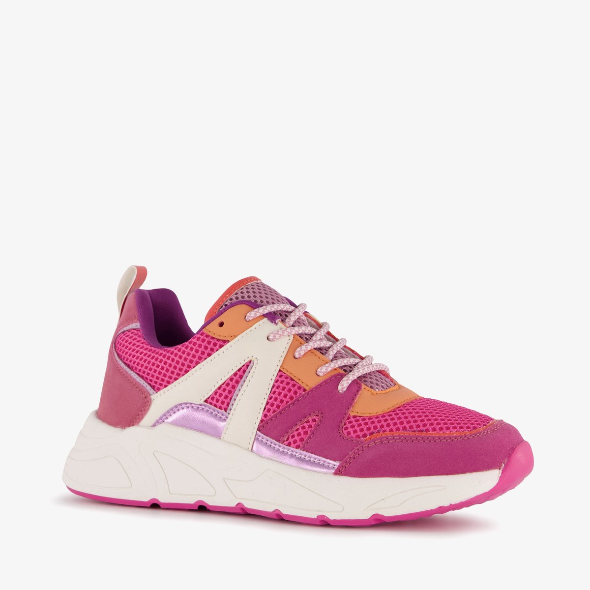Blue Box dames sneakers roze oranje - Maat 37 - Uitneembare zool