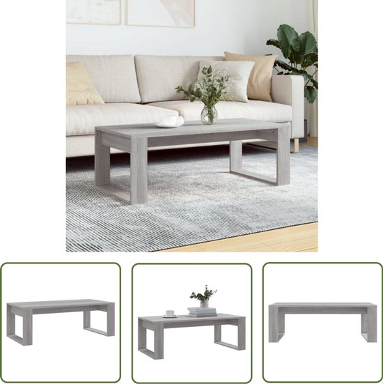 vidaXL Salontafel 102 x 50 x 36 cm, bois , chêne Sonoma gris
