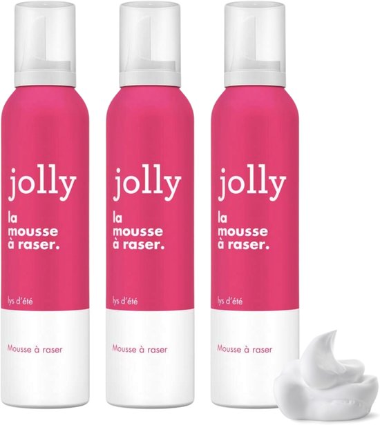Jolly Mousse à Raser Femme – Crème à Raser – 3 x 240 ml – Gel de Rasage – Shaving Cream – Mousse de Rasage – Shaving Gel
